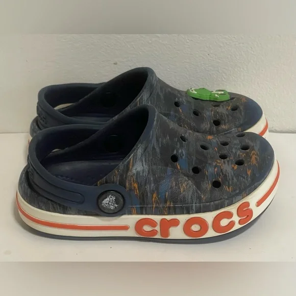 Toddler Navy, Orange Marbled Crocs C8 - Picture 4 of 6